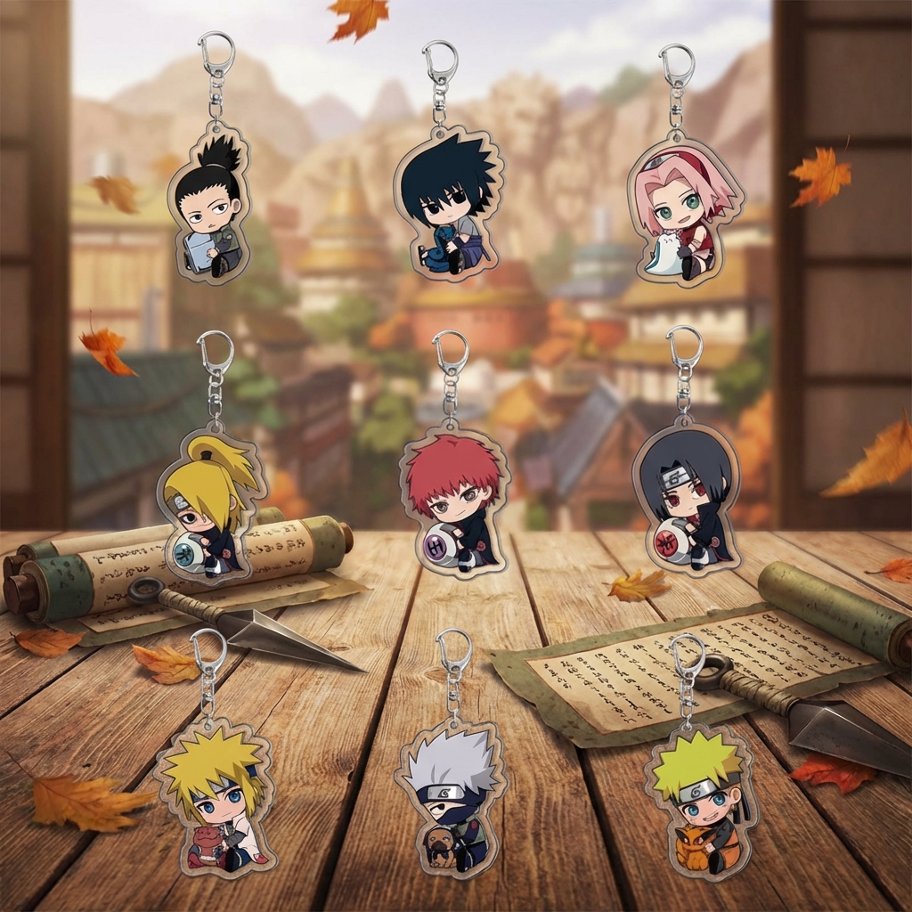 Anime Fan Merchandise - Naruto Shippuden Anime Acrylic Backpack Keychain