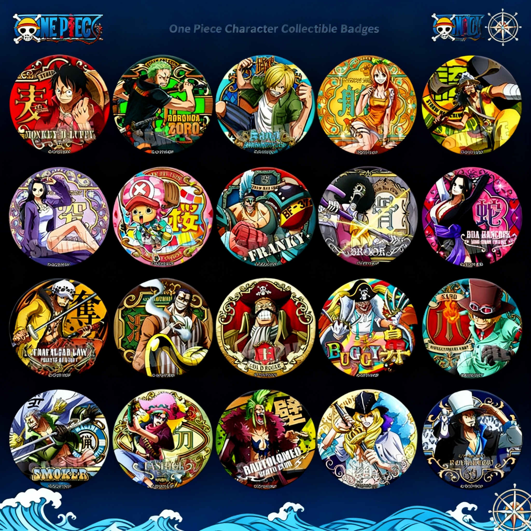 Anime Merchandise Business - One Piece Anime Badge Luffy Zoro