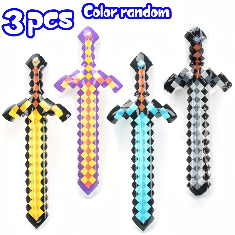Cosplay Prop Sword - 3Pcs Pixel Style Inflatable Sword Toys
