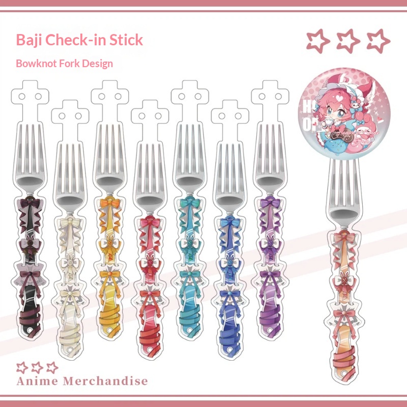 Anime Acrylic Bowknot Fork Sha - Anime Fan Merchandise avaliação e preço