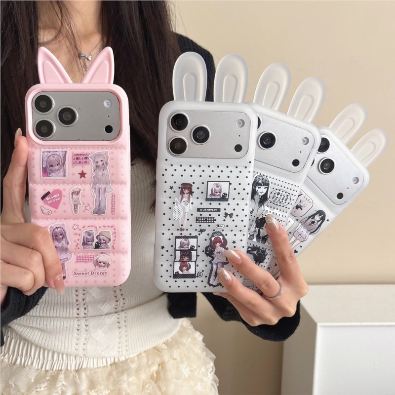 Japanese Y2K Cute Bunny Ear Ph - Phone Case Anime avaliação e preço